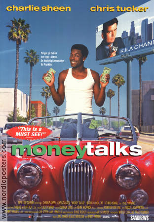 Money Talks 1997 movie poster Chris Tucker Charlie Sheen Heather Locklear Brett Ratner Money Cars and racing