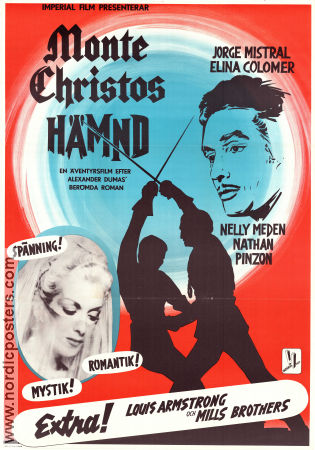 El conde de Montecristo 1953 movie poster Jorge Mistral Elina Colomer Santiago Gomez Cou Leon Klimovsky Country: Mexico