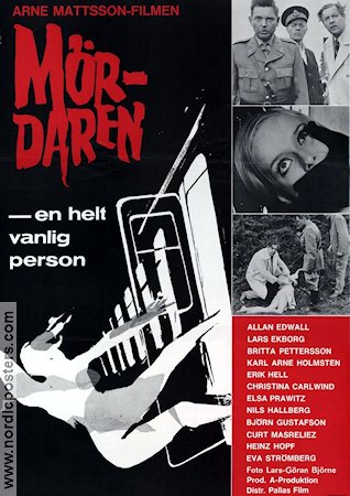 Mördaren 1967 movie poster Lars Ekborg Arne Mattsson