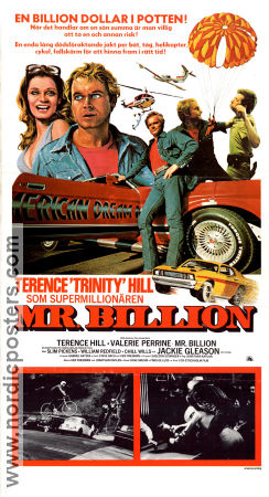Mr Billion 1977 movie poster Terence Hill Valerie Perrine Jackie Gleason Jonathan Kaplan Cars and racing Sky diving