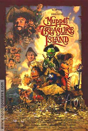 Muppet Treasure Island 1996 movie poster The Muppets Mupparna Tim Curry Kermit the Frog Jim Henson From TV