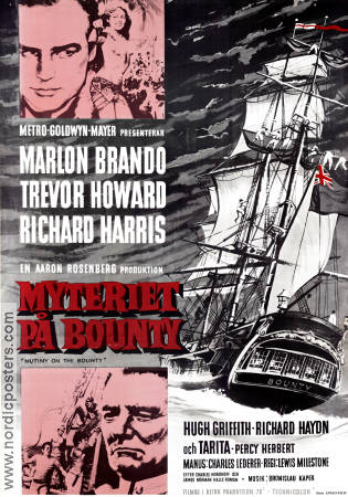 Mutiny on the Bounty 1962 poster Marlon Brando Lewis Milestone