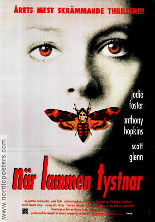 The Silence of the Lambs 1990 movie poster Anthony Hopkins Jodie Foster Scott Glenn Jonathan Demme Find more: Hannibal Lecter Insects and spiders