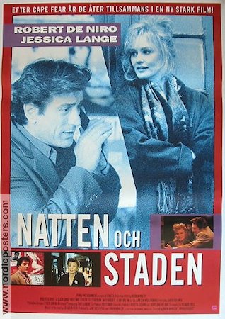 Night and the City 1992 movie poster Robert De Niro Jessica Lange Cliff Gorman Irwin Winkler