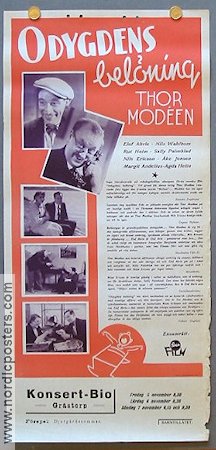 Odygdens belöning 1937 movie poster Thor Modéen Elof Ahrle