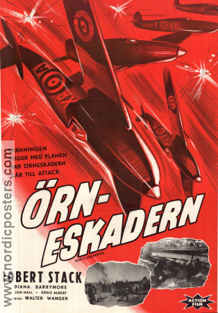 Eagle Squadron 1942 movie poster Robert Stack Diana Barrymore Jon Hall Arthur Lubin Planes War