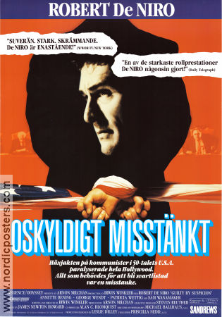 Guilty By Suspicion 1991 movie poster Robert De Niro Annette Bening Irwin Winkler