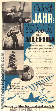 På kryss med Albertina 1938 movie poster Adolf Jahr Ulla Wikander Per-Axel Branner Ships and navy