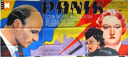 Panik 1939 movie poster Gösta Richter Manja Poulsen Find more: Ivar Kreuger Eric Rohman art