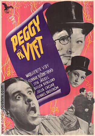 Peggy på vift 1946 movie poster Marguerite Viby Gunnar Björnstrand Stig Järrel Arne Mattsson