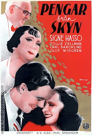 Pengar från skyn 1938 movie poster Signe Hasso Tollie Zellman