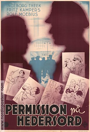 Permission på hedersord 1937 poster Ingeborg Theek Fritz Kampers Rolf Moebius Filmbolag: UFA Eric Rohman art