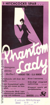Phantom Lady 1944 movie poster Franchot Tone Ella Raines Alan Curtis Robert Siodmak Film Noir