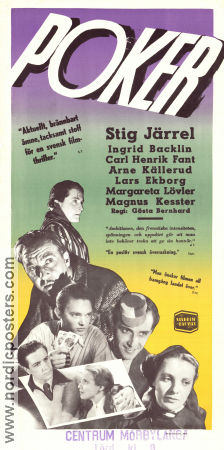 Poker 1951 movie poster Stig Järrel Carl Henrik Fant Lars Ekborg Arne Källerud Gösta Bernhard Gambling