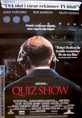 Quiz Show 1994 movie poster John Turturro Ralph Fiennes Rob Morrow Robert Redford