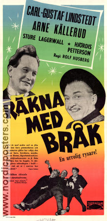 Räkna med bråk 1957 movie poster Carl-Gustaf Lindstedt Arne Källerud Hjördis Petterson Rolf Husberg