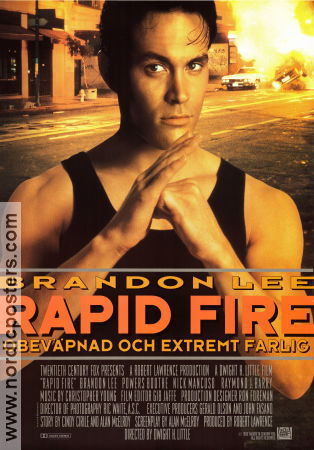 Rapid Fire 1992 movie poster Brandon Lee Powers Boothe Dwight H Little Martial arts