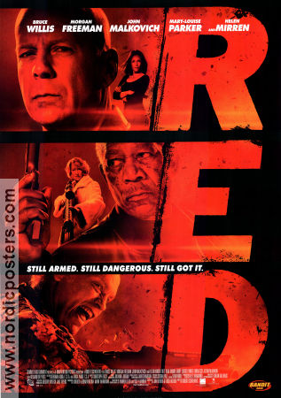 RED 2010 movie poster Bruce Willis Helen Mirren Morgan Freeman Robert Schwentke