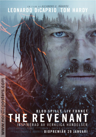 The Revenant 2015 movie poster Leonardo DiCaprio Tom Hardy Will Poulter Alejandro G Inarritu