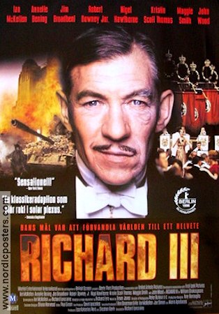 Richard III 1995 movie poster Ian McKellen Annette Bening Christopher Bowen Richard Loncraine Writer: William Shakespeare