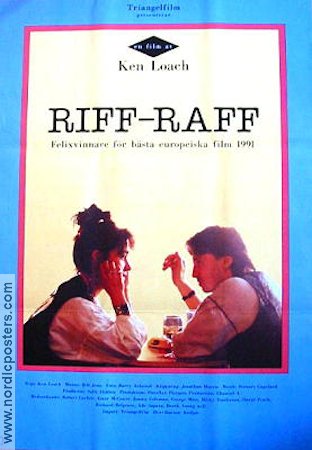 Riff-Raff 1990 movie poster Robert Carlyle Emer McCourt Ken Loach