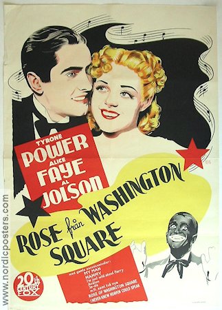 Rose of Washington Square 1939 movie poster Tyrone Power Alice Faye Al Jolson