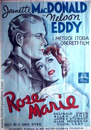 Rose-Marie 1936 movie poster Jeanette MacDonald Nelson Eddy