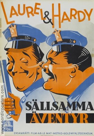 The Midnight Patrol 1933 movie poster Laurel and Hardy Helan och Halvan