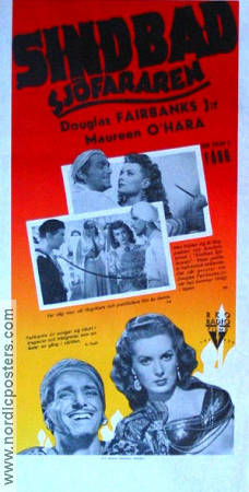 Sinbad the Sailor 1947 movie poster Douglas Fairbanks Jr Maureen O´Hara Walter Slezak Richard Wallace Adventure and matine