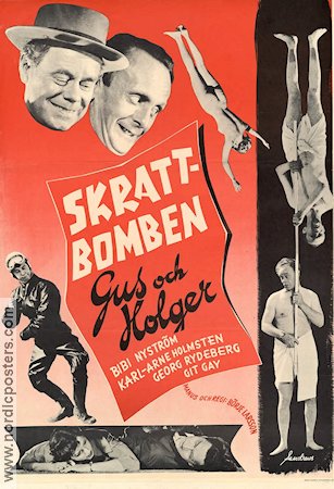 Skrattbomben 1954 movie poster Gus och Holger Gus Dahlström Holger Höglund Karl-Arne Holmsten Börje Larsson