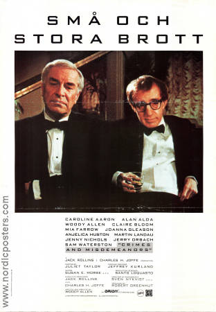 Crimes and Misdemeanors 1989 movie poster Martin Landau Alan Alda Bill Bernstein Woody Allen Police and thieves