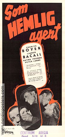 Confidential Agent 1945 movie poster Charles Boyer Lauren Bacall