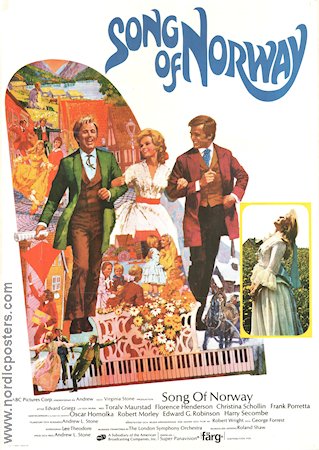 Song of Norway 1970 movie poster Christina Schollin Florence Henderson Toralv Maurstad Andrew L Stone Music: Edvard Grieg Norway Musicals