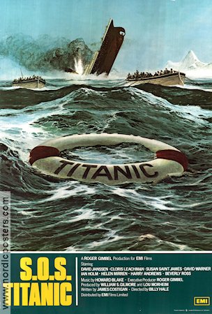 S.O.S. Titanic 1979 movie poster David Janssen Cloris Leachman Harry Andrews William Hale From TV Ships and navy