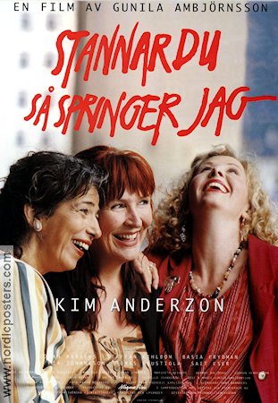 Stannar du så springer jag 1995 movie poster Gunila Ambjörnson Kim Anderzon