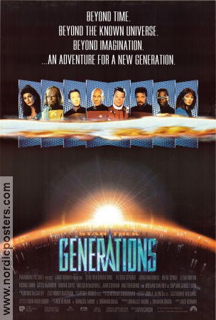 Star Trek: Generations 1994 movie poster Patrick Stewart William Shatner Malcolm McDowell David Carson Find more: Star Trek