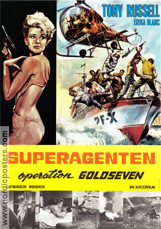 Superagenten Operation Goldseven 1966 poster Tony Russel Erika Blanc Conrado San Martin Alberto Leonardi Agenter