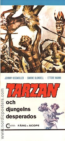 Tarzan och djungelns desperados 1972 poster Johnny Kissmuller Armando Bottin Simonetta Vitelli Ettore Manni Demofilo Fidani Hitta mer: Tarzan