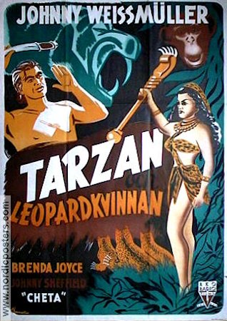 Tarzan and the Leopard Woman 1946 movie poster Johnny Weissmuller Brenda Joyce Johnny Sheffield Kurt Neumann Find more: Tarzan