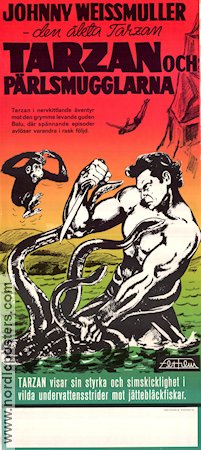 Tarzan and the Mermaids 1948 movie poster Johnny Weissmuller Brenda Joyce George Zucco Robert Florey Find more: Tarzan