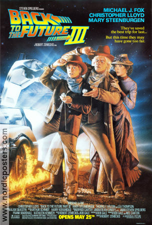 Tillbaka till framtiden 3 1990 poster Michael J Fox Christopher Lloyd Mary Steenburgen Robert Zemeckis