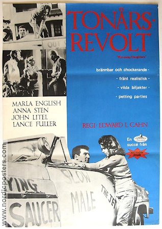 Runaway Daughters 1960 movie poster Maria English Anna Sten Gangs Cars and racing