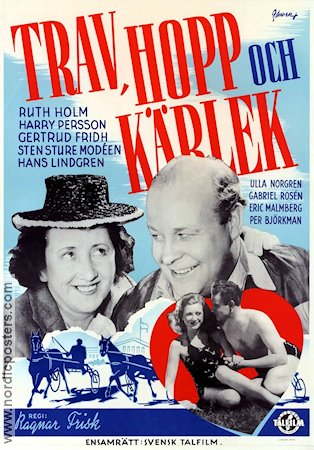 Trav hopp och kärlek 1945 movie poster Rut Holm Harry Persson Horses