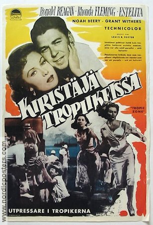 Tropic Zone 1953 movie poster Ronald Reagan Rhonda Fleming Poster from: Finland