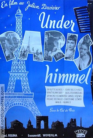 Sous le Ciel de Paris 1951 movie poster Julien Duvivier Brigitte Auber