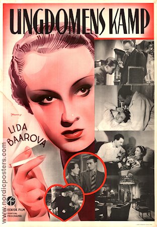 Lidé na kre 1937 movie poster Lida Baarova Martin Fric Smoking Country: Czechoslovakia Eric Rohman art