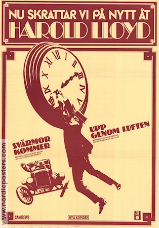 Upp genom luften 1923 poster Harold Lloyd Mildred Davis Bill Strother Fred C Newmeyer Hitta mer: Silent movie Klockor