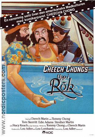 Up in Smoke 1978 movie poster Cheech Marin Tommy Chong Strother Martin Lou Adler Smoking Police and thieves