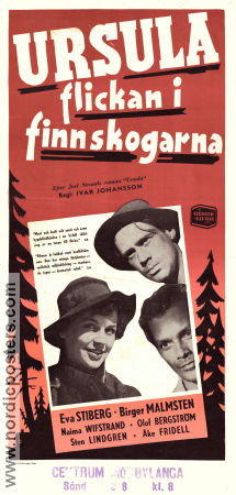 Ursula flickan i Finnskogarna 1953 movie poster Eva Stiberg Birger Malmsten Naima Wifstrand Ivar Johansson Mountains