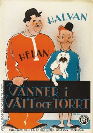 Blotto 1930 movie poster Laurel and Hardy Helan och Halvan